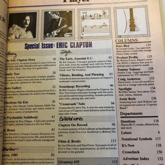 Vintage Guitar Player Magazines 1980s Clapton  Knopfler Springsteen no records - Picture 14 of 15